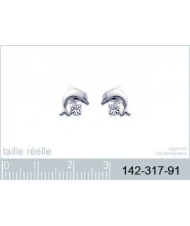 Boucles d'oreilles Dauphin Zirconium