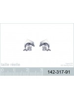 Boucles d'oreilles Dauphin Zirconium