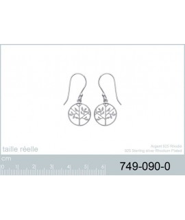 Boucles d'oreilles argent de vie argent