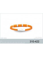 Bracelet orange acier caoutchouc zirconium