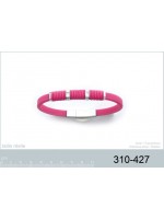 Bracelet rose acier caoutchouc zirconium