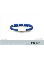 Bracelet bleu acier caoutchouc zirconium