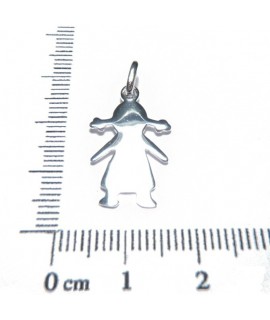 Pendentif Fille Couettes Argent