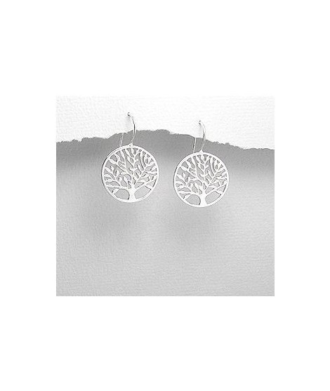 Boucles d'oreilles arbre de vie 18 mm