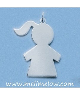 Pendentif à graver • fille • argent