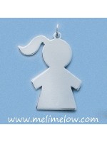 Pendentif à graver • fille • argent