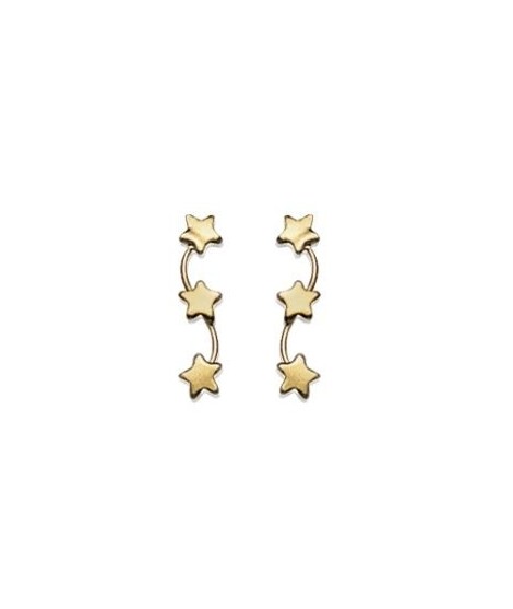 Boucles d'oreilles 3 étoiles plaqué or