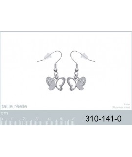 Boucles d'oreilles Papillon Acier