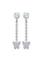 Boucles d'oreilles Papillon Zirco Acier