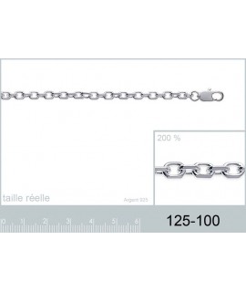 Bracelet Maille Forçat Diamantée Argent