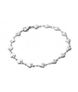 Bracelet Coeurs Acier 18 cm