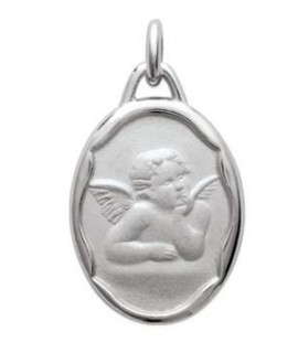 Pendentif Ange Ovale Argent