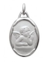 Pendentif Ange Ovale Argent