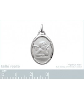 Pendentif Ange Ovale Argent