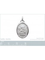 Pendentif Ange Ovale Argent