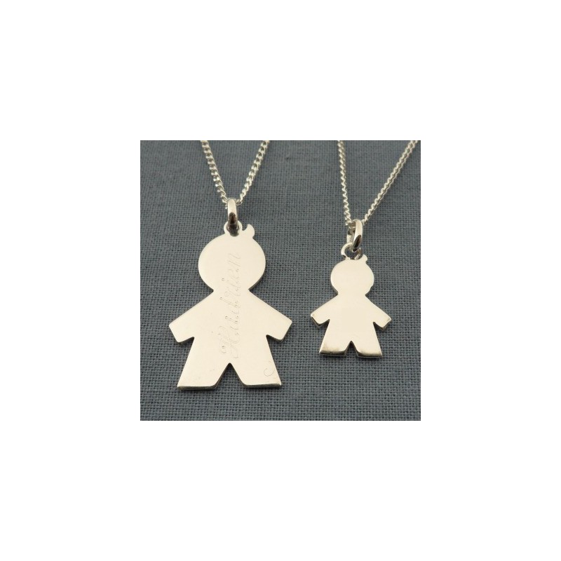 Duo Collier garçon avec gravure Meli Melow