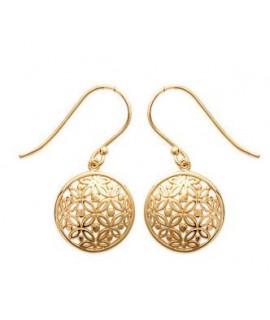 Boucles d'oreilles médaille fleurie