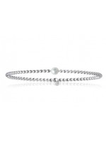 Bracelet élastique perles argent