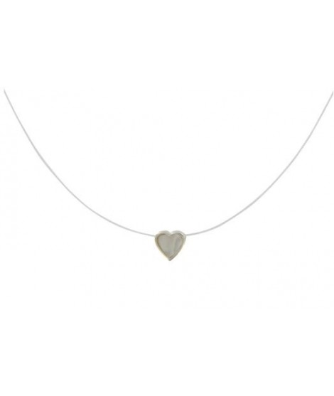 Collier transparent coeur nacre