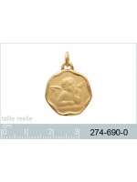 Médaille Ronde Ange plaqué or