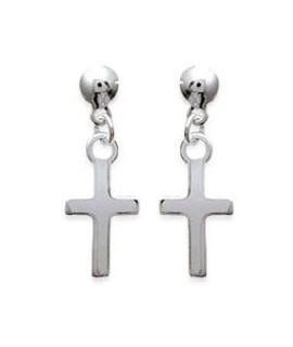 Boucles d'oreilles Croix Argent 12 mm