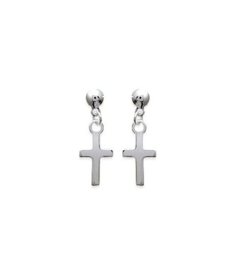 Boucles d'oreilles Croix Argent 12 mm