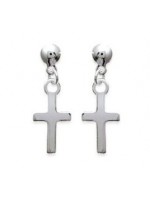 Boucles d'oreilles Croix Argent 12 mm