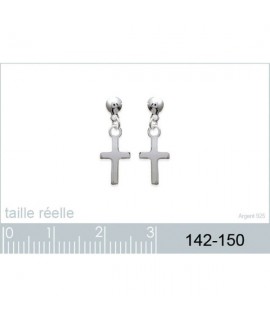 Boucles d'oreilles Croix Argent 12 mm