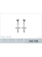 Boucles d'oreilles Croix Argent 12 mm