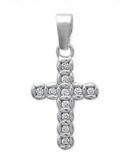 Pedentif Croix Zirco Argent