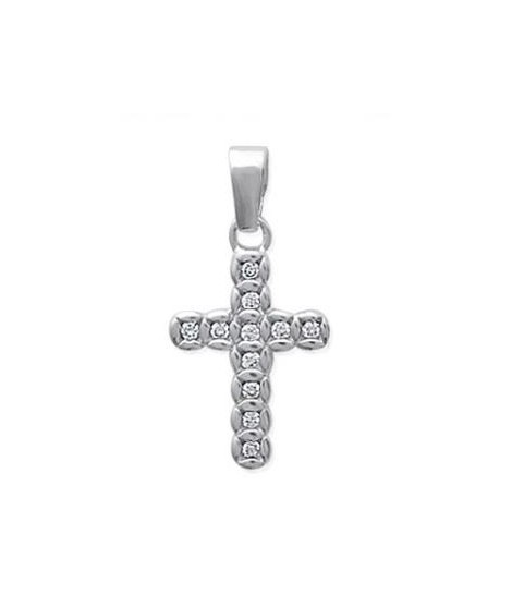 Pedentif Croix Zirco Argent