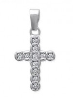 Pedentif Croix Zirco Argent