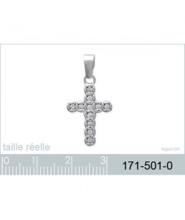 Pedentif Croix Zirco Argent