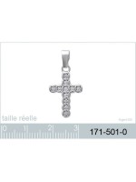 Pedentif Croix Zirco Argent