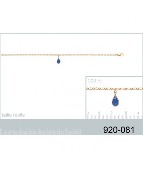 Chaîne de cheville Goutte Bleue