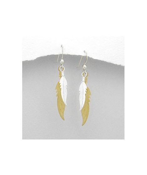 Boucles d'oreilles double plumes