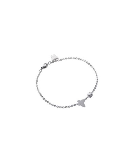 Bracelet Papillon Zirco Acier