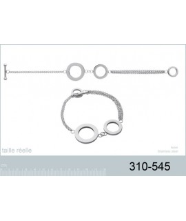 Bracelet acier double bulle