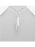 Pendentif 2 plumes argent