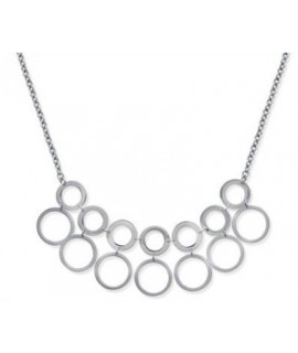 Collier acier bulles 2 rangs