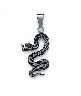 Pendentif serpent acier