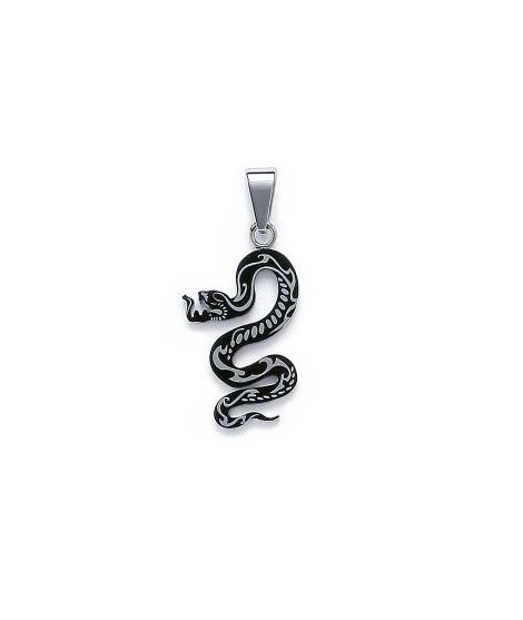 Pendentif serpent acier