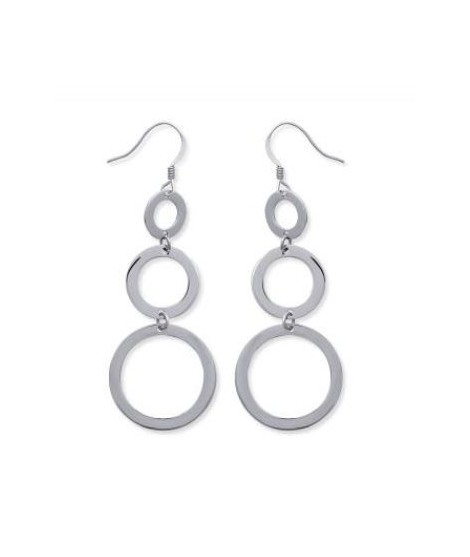 Boucles d'oreilles 3 bulles acier