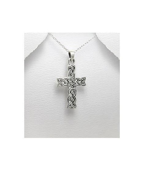 Pendentif grande croix argent 37 x 22 mm