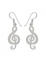 Boucles d'oreilles clé de sol argent