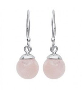 Boucles d'oreilles perles quartz rose