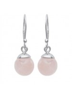 Boucles d'oreilles perles quartz rose