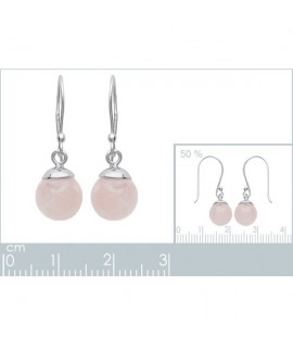 Boucles d'oreilles perles quartz rose