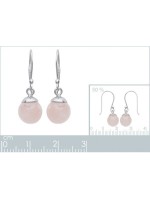 Boucles d'oreilles perles quartz rose