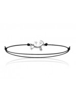 Bracelet cordon lézard argent